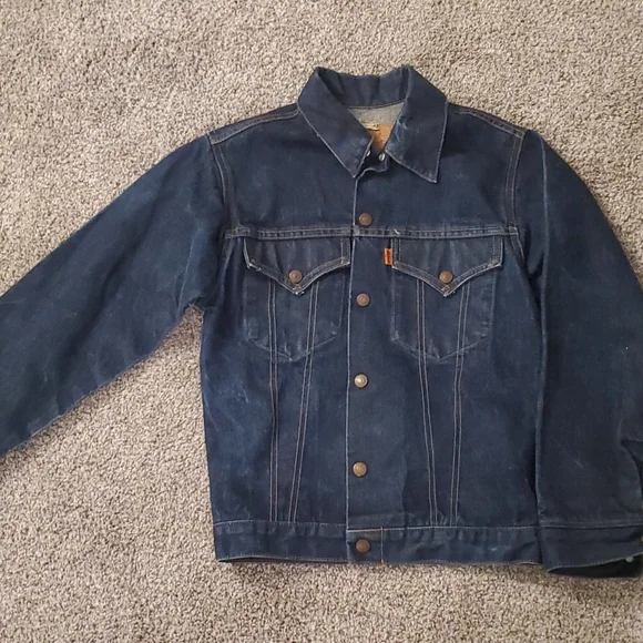 1970'S Orange Tag Vintage Levi's Jean Jacket Women's Small - Picture 1 of 8